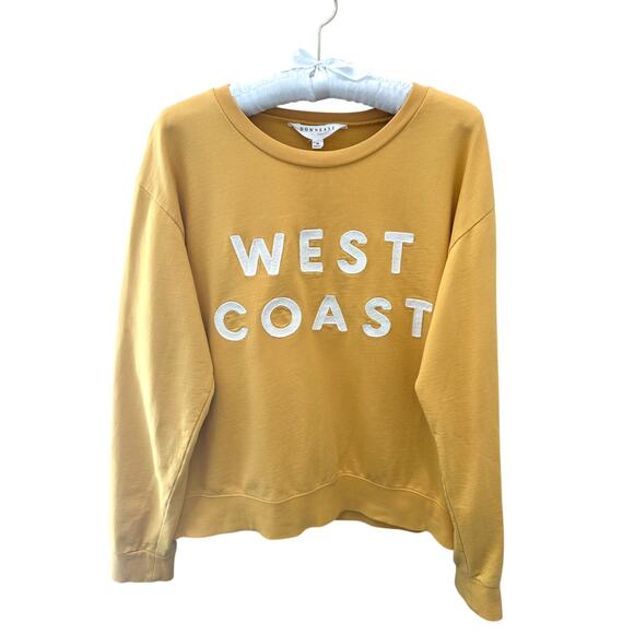 DOWNEAST | West Coast Sweatshirt Mustard Yellow Embroidered Pullover | Medium - Picture 2 of 7